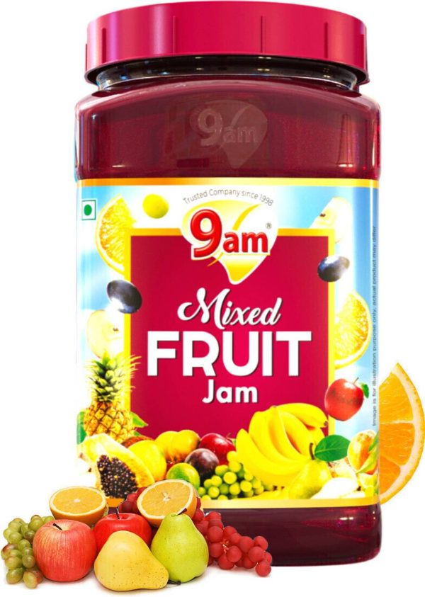 9am Mixed Fruit Jam 1Kg, Pure, Natural & Organic Ingredients Sweet, Tasty & Healthy