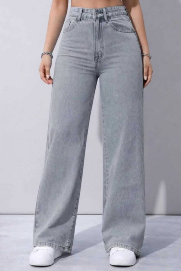 ABM FASHION HUB Wide Leg Women Grey Jeans