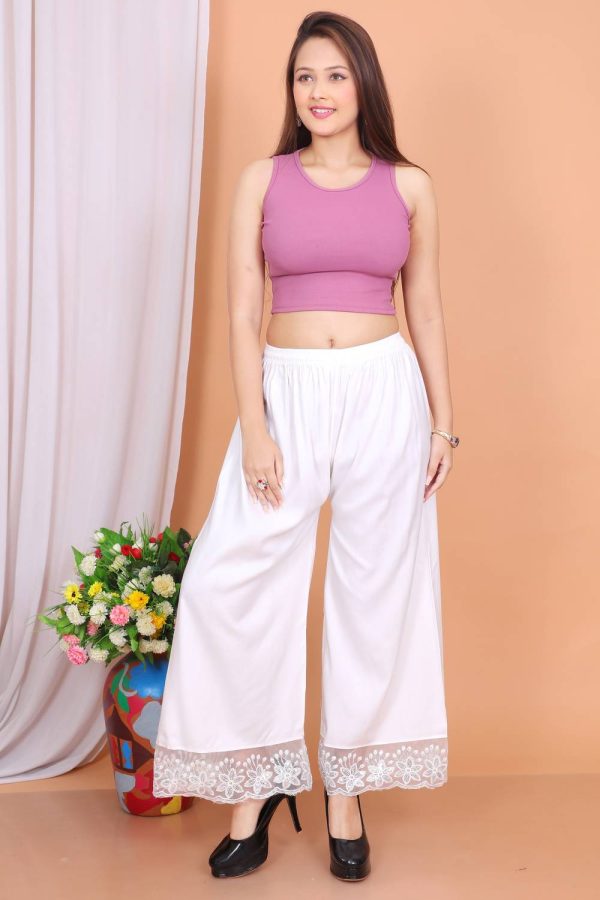 aishaenterpries Flared Women White Trousers