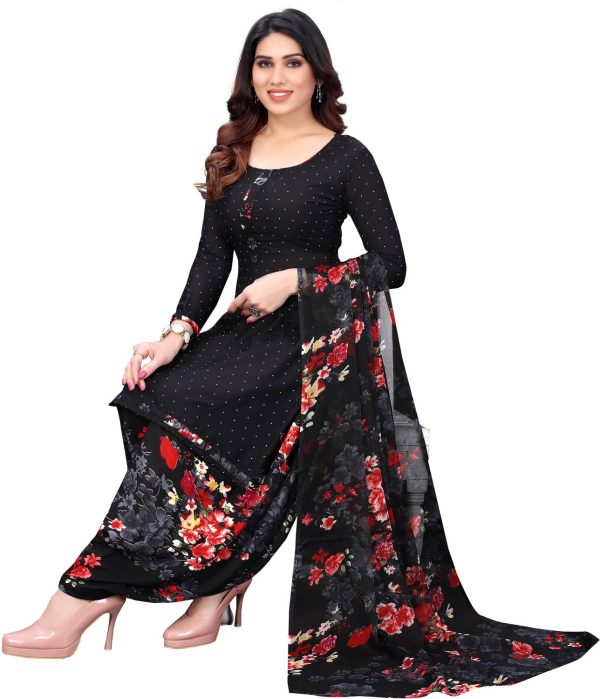 AKFABRICHOUSE Crepe Printed Salwar Suit Material