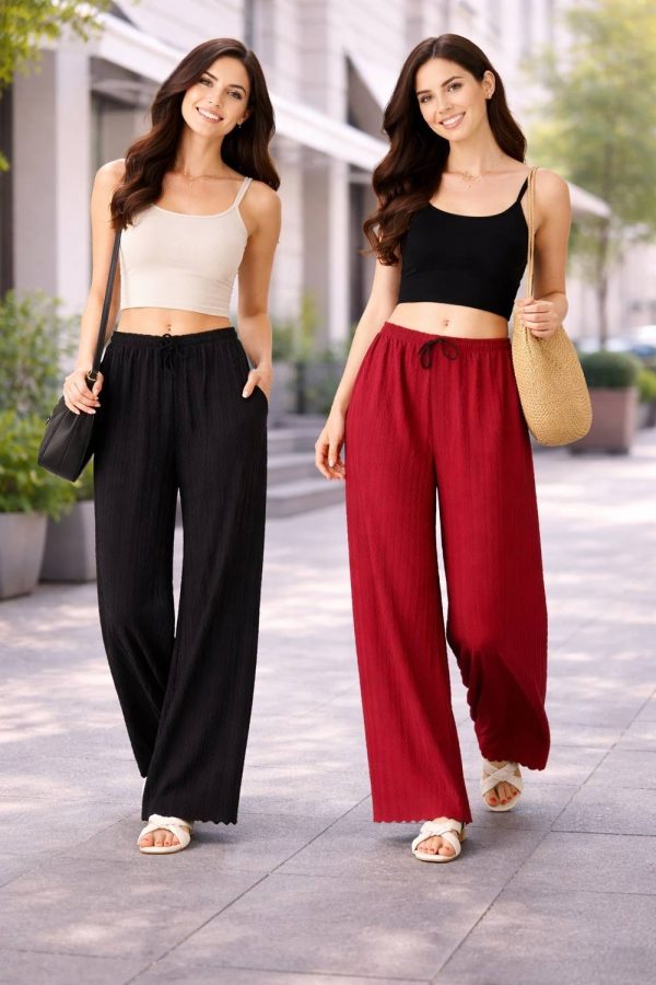 Amazplus Flared Women Black, Maroon Trousers