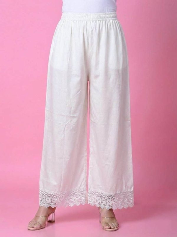 AMCOLLECTIONS Loose Fit Women White Trousers