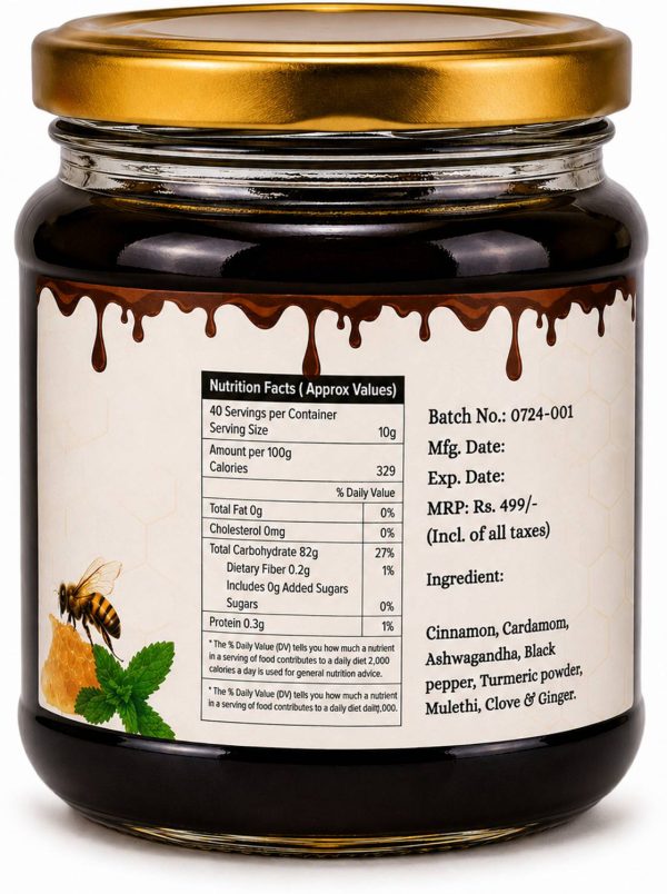 apna rasoi Immunity Herbs Infused Honey | Ayurvedic with Ashwagandha, Ginger & Cinnamon