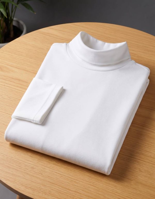 Arman Solid High Neck Casual Women White Sweater