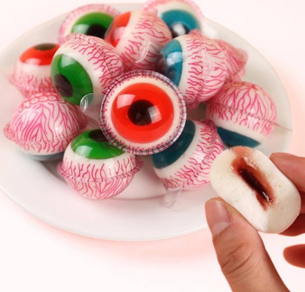 AS enterprises Bursting Fruit Punch Gummy Eyeball Candy Spooky Halloween Jelly Balls Mixed Fruits Jelly Candy