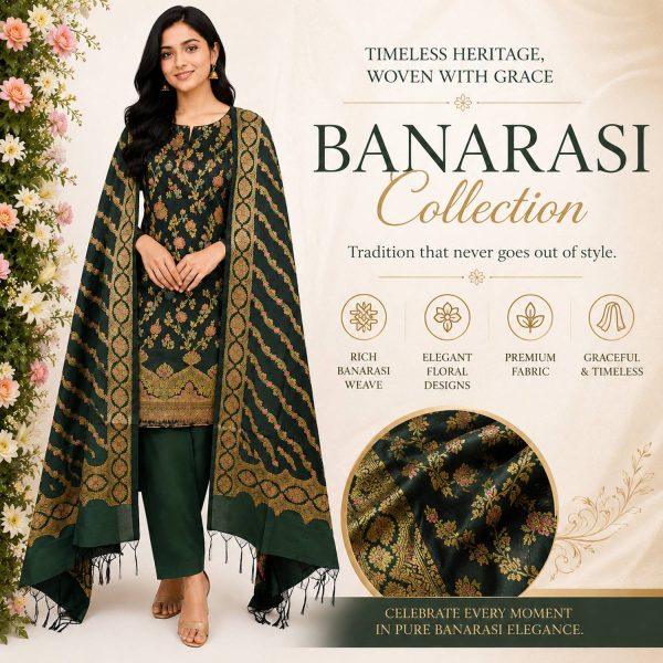 Ashfaquefabric Cotton Silk Self Design Suit Fabric