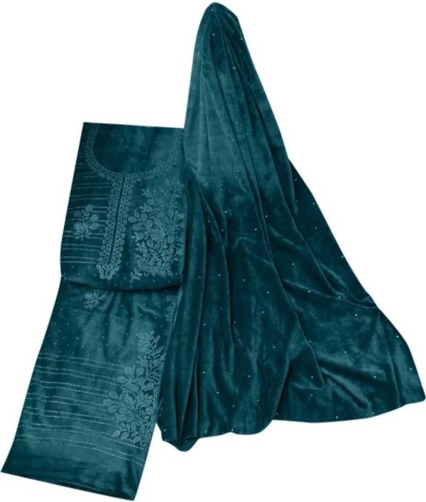 Attire Aspire Velvet Embroidered Suit Fabric