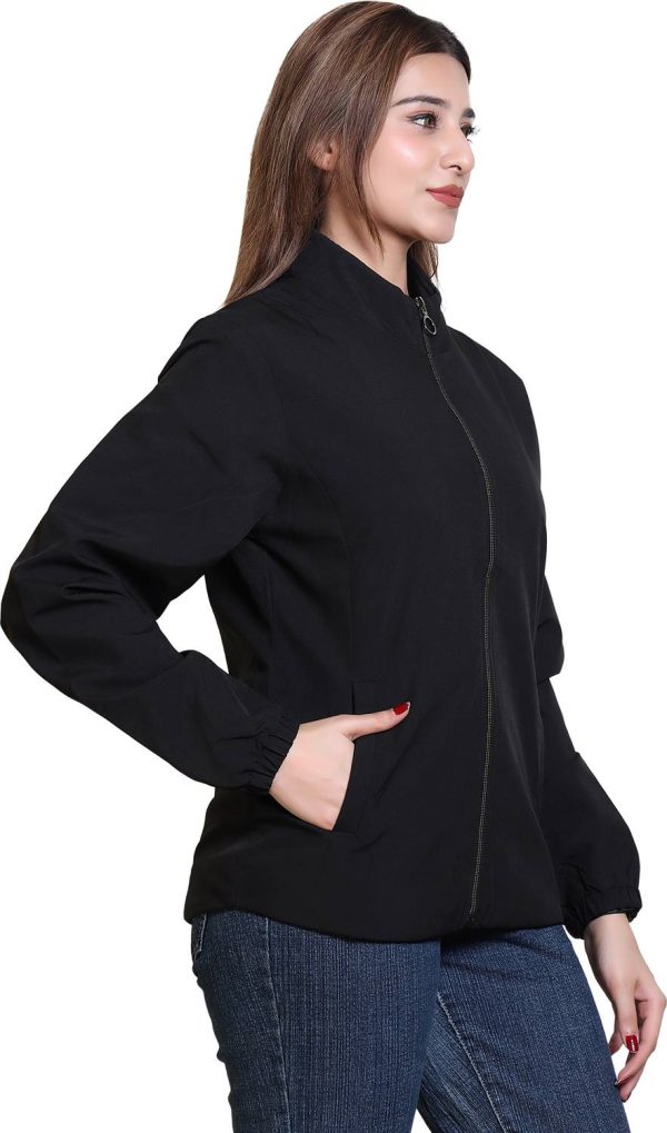 AZF Stylish Zipper Windcheater Jacket Solid Women Wind Cheater