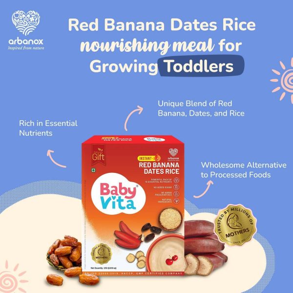 Babyvita Red Banana Dates Rice|Natural|No Added Salt/Sugar/Preservatives 250 g