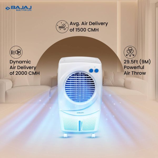 BAJAJ 36 L Room/Personal Air Cooler for Room High Speed Fan 30Ft Air Throw Inverter Compatible