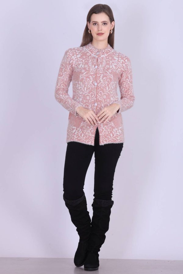 Barstow Self Design Round Neck Casual Women Brown Sweater