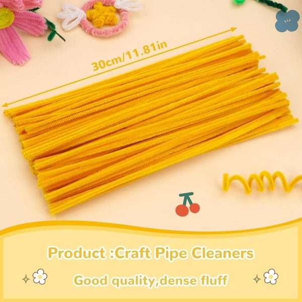 Batricher 100 Pcs Chenille Stem Pipe Cleaners for Flower Making, Craft & Decorations