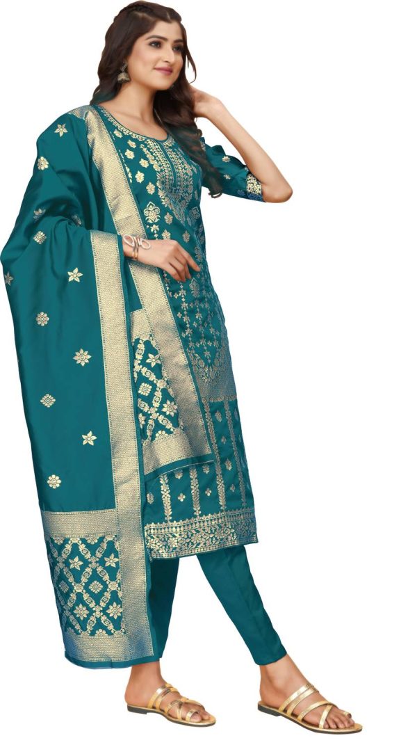BHASUMI Art Silk Self Design Salwar Suit Material