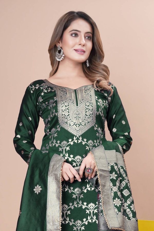 BHASUMI Art Silk Self Design Salwar Suit Material