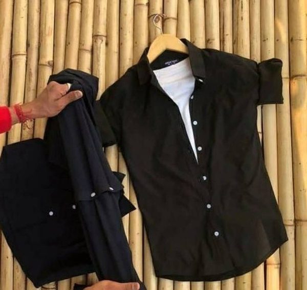 Black Deer Shirt Pant Co-ords Set