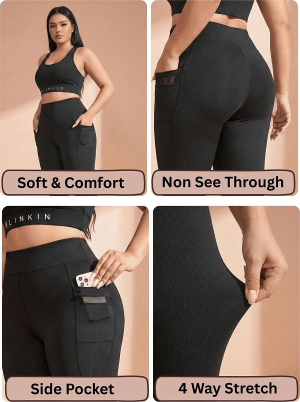 BLINKIN Solid Women Black Tights