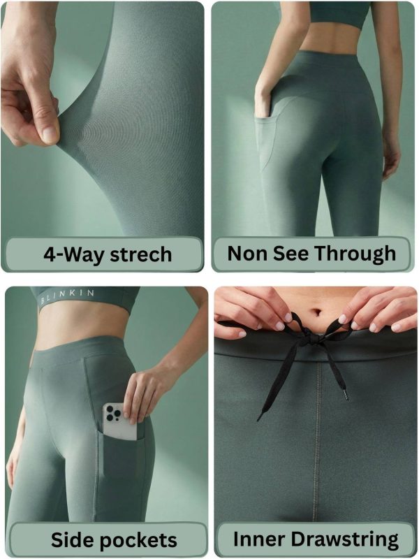 BLINKIN Solid Women Dark Green Tights