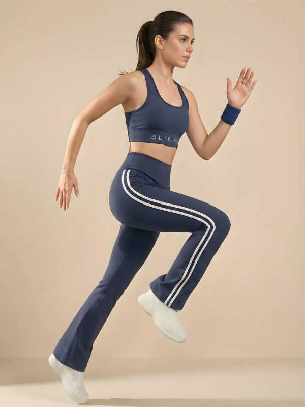 BLINKIN Striped Women Dark Blue Tights