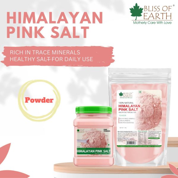 Bliss of Earth Himalayan Pink Salt Fine Powder Rock Salt For Weight Management &Healthy Cooking Himalayan Pink Salt
