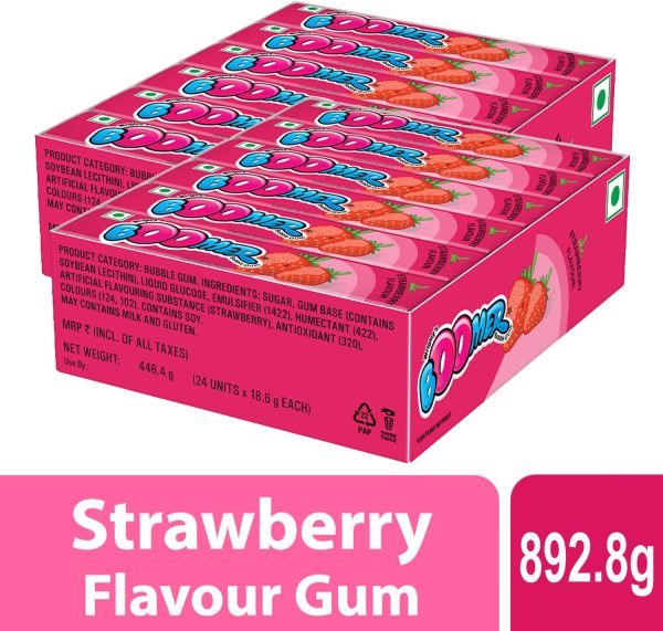 Boomer Bubble Gum | Strawberry Flavored Chewing Gum | Long Lasting Sweetness Strawberry Chewing Gum
