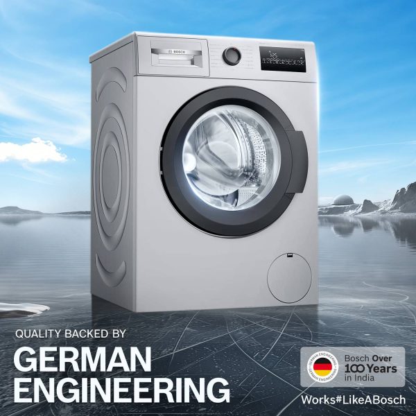 BOSCH 7 kg with Steam Fully Automatic Front Load Washing Machine with In-built Heater Silver