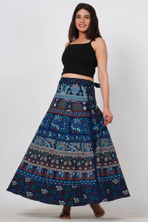 BROWN SAND Printed Women Wrap Around Multicolor Skirt