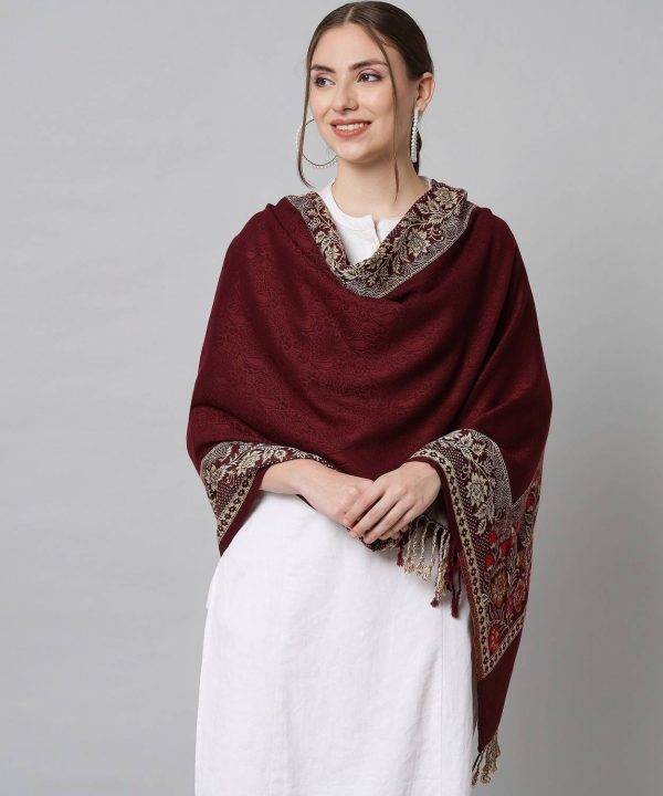 BUDAPEST Wool Floral Print Women Shawl
