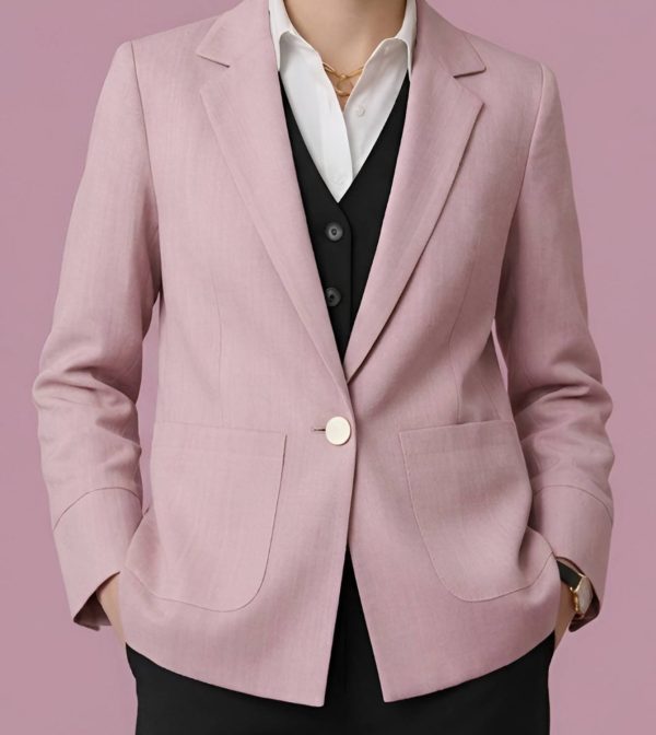 CADMON Solid Single Breasted Casual Women Blazer