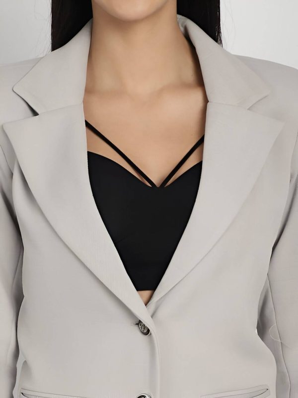 CADMON Solid Single Breasted Formal Women Blazer