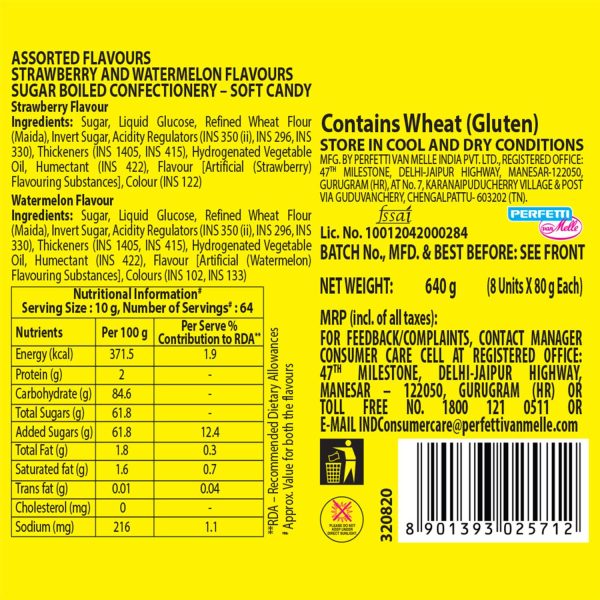 Chupa Chups Sour Tubes Soft Candy Strawberry and Watermelon Sour Candy