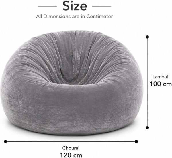 CIVVAM 4XL Pouffe Bean Bag Cover (Without Beans)