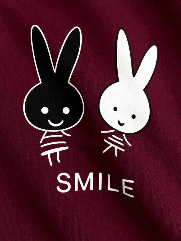 ClonCline Printed Women Round Neck Maroon T-Shirt