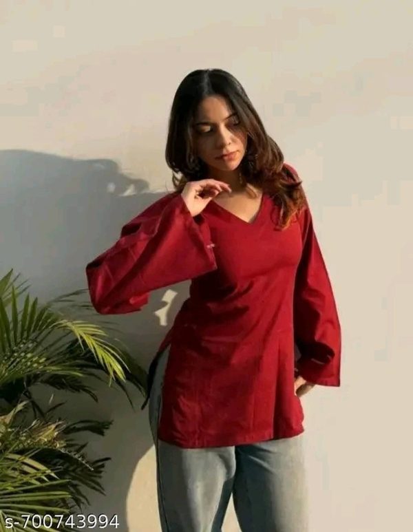 colouers for life Casual Solid Women Maroon Top