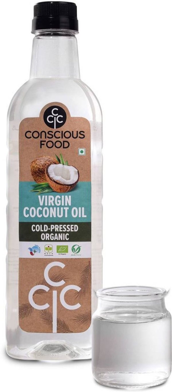 Conscious Food Organic Cold Pressed Virgin Coconut Oil 500ml | Good for Skin and Hair care Coconut Oil