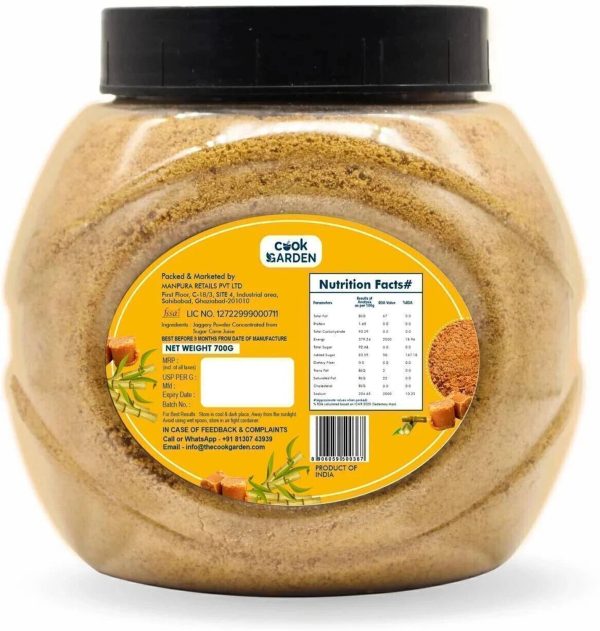 Cook Garden 100% Natural Traditional Made Method Sugarcane (No added Sugar) Powder Jaggery