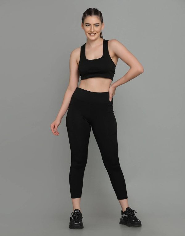 Cosvos Solid Women Black Track Pants
