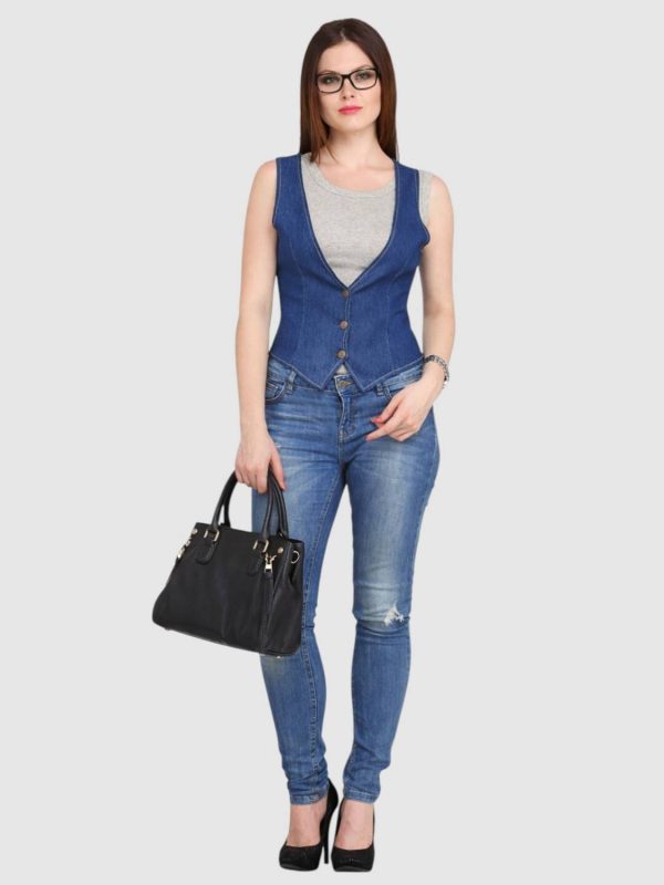 Cottinfab Solid Women Waistcoat