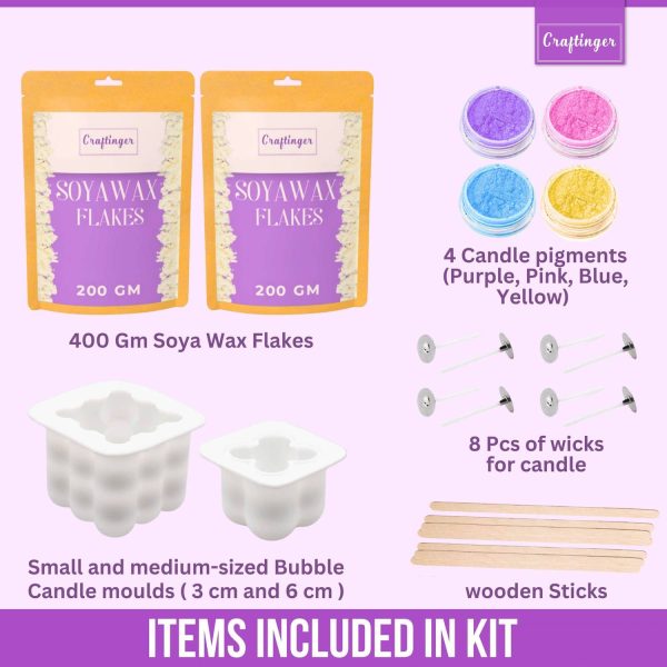 Craftinger DIY Candle Making Kit with 2 Moulds Candle