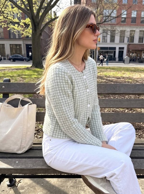 dadu dayal Colorblock Round Neck Casual Women Light Green Sweater