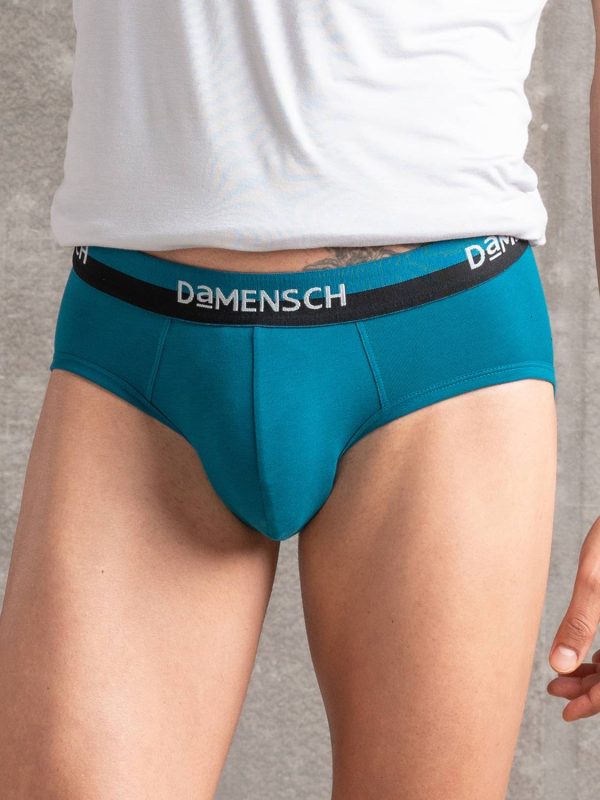 Damensch Men Cotton Stretch Peppermint Finish Blue Brief