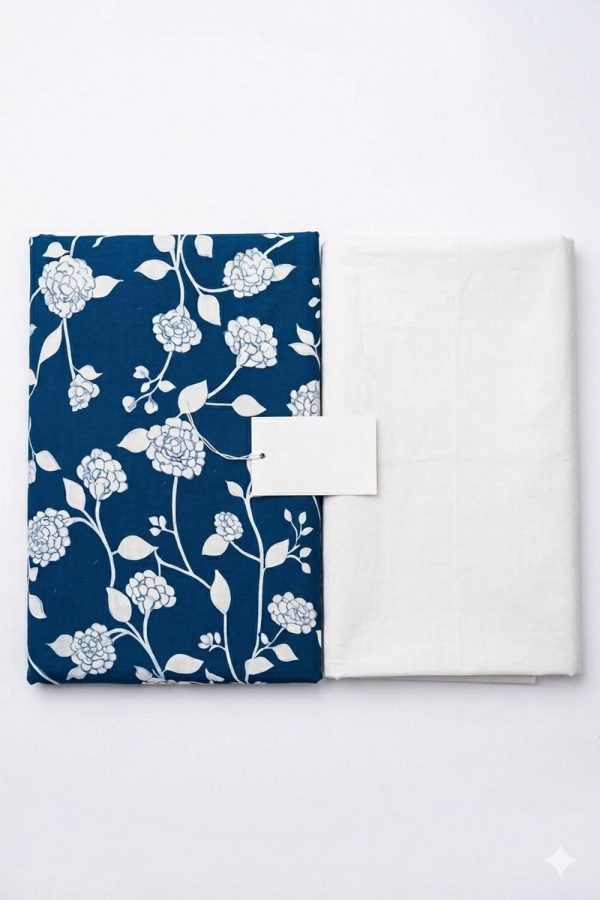 Dhamolsattire Cotton Blend Solid, Floral Print, Printed Shirt & Trouser Fabric