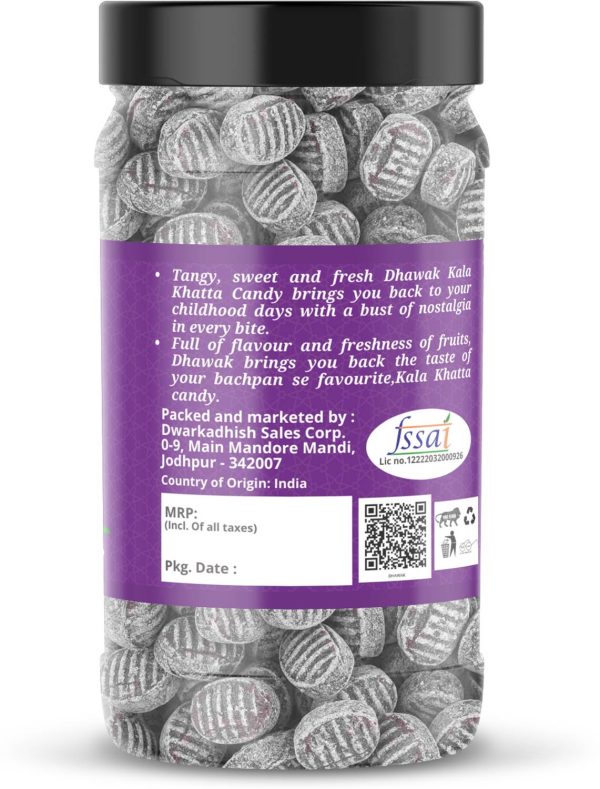 Dhawak Kala Khatta Candy | Flavoured Candy| Kala Khatta Toffee | Jar Pack Kala Khatta Candy