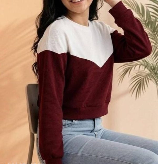 dhyanicreation Full Sleeve Color Block Women Reversible Sweatshirt