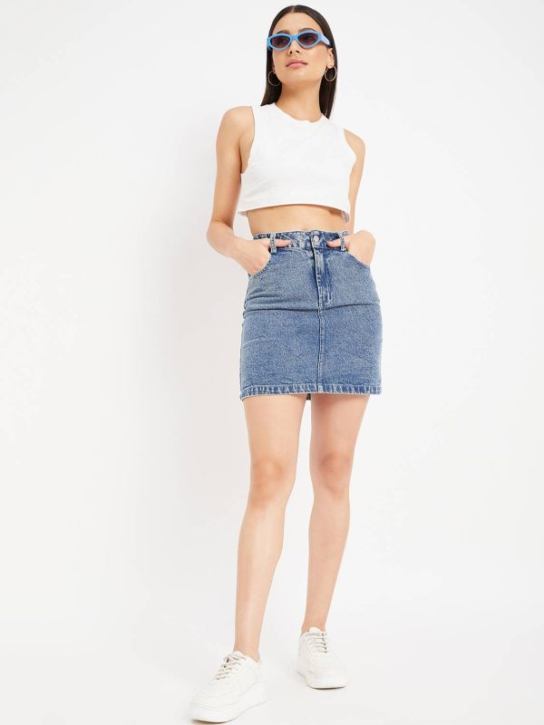 DRAPE AND DAZZLE Solid Women Regular Blue Skirt
