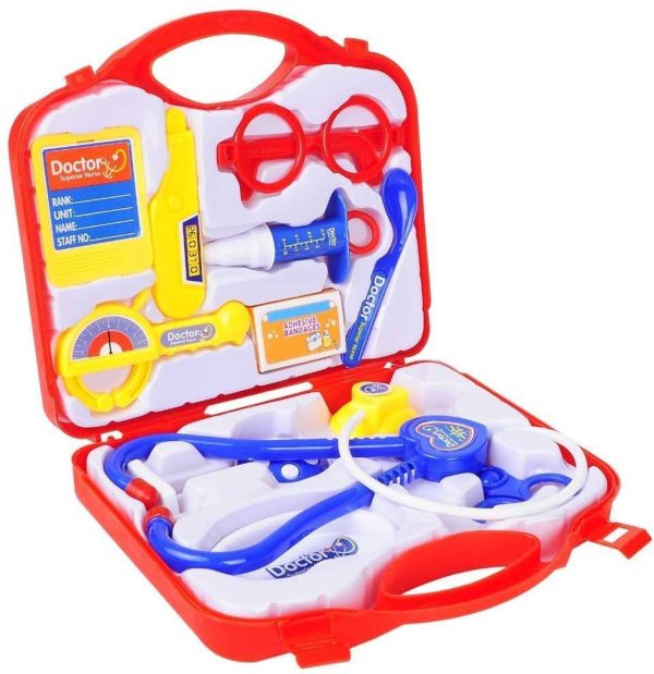 DRESSTOIMPRES Doctor Set 14 Pcs Kit For Kids (Pink)