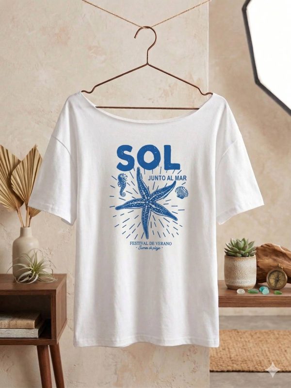 ELBATROSS Printed Women Round Neck White T-Shirt