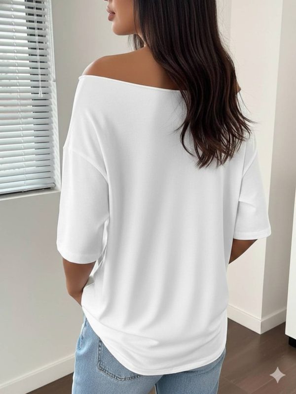 ELBATROSS Printed Women Round Neck White T-Shirt