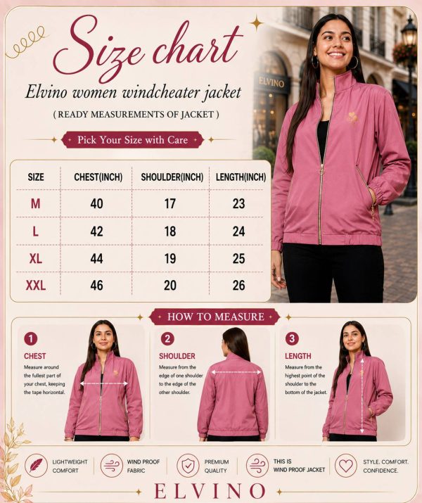 ELVINO ELVINO Solid Women Wind Cheater
