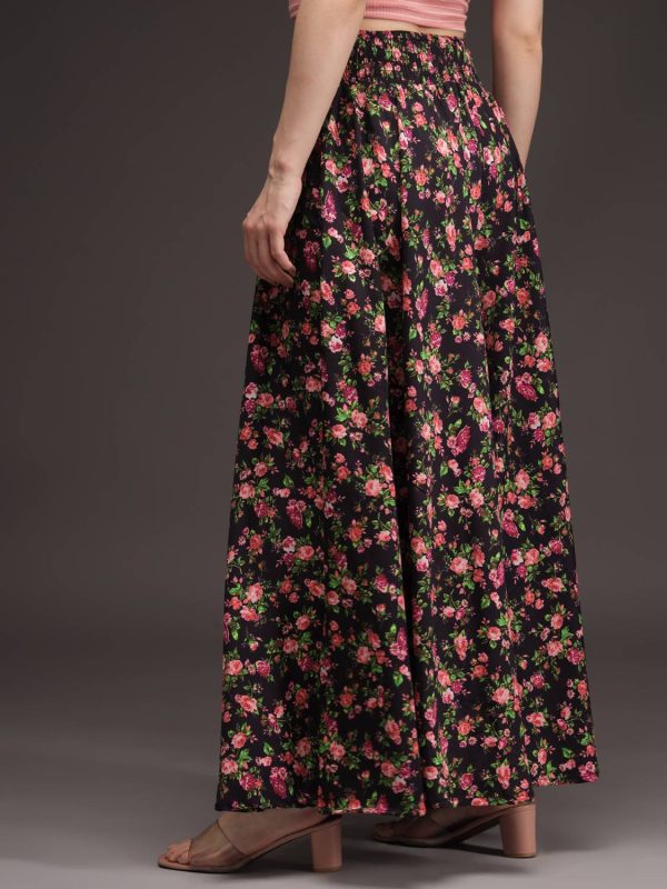 Emeros Flared Women Black, Multicolor Trousers