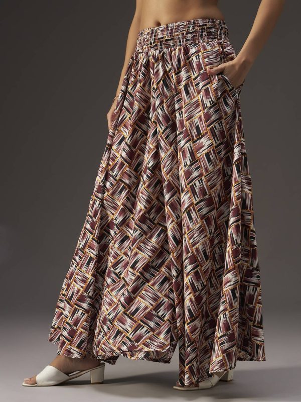 Emeros Flared Women Multicolor Trousers